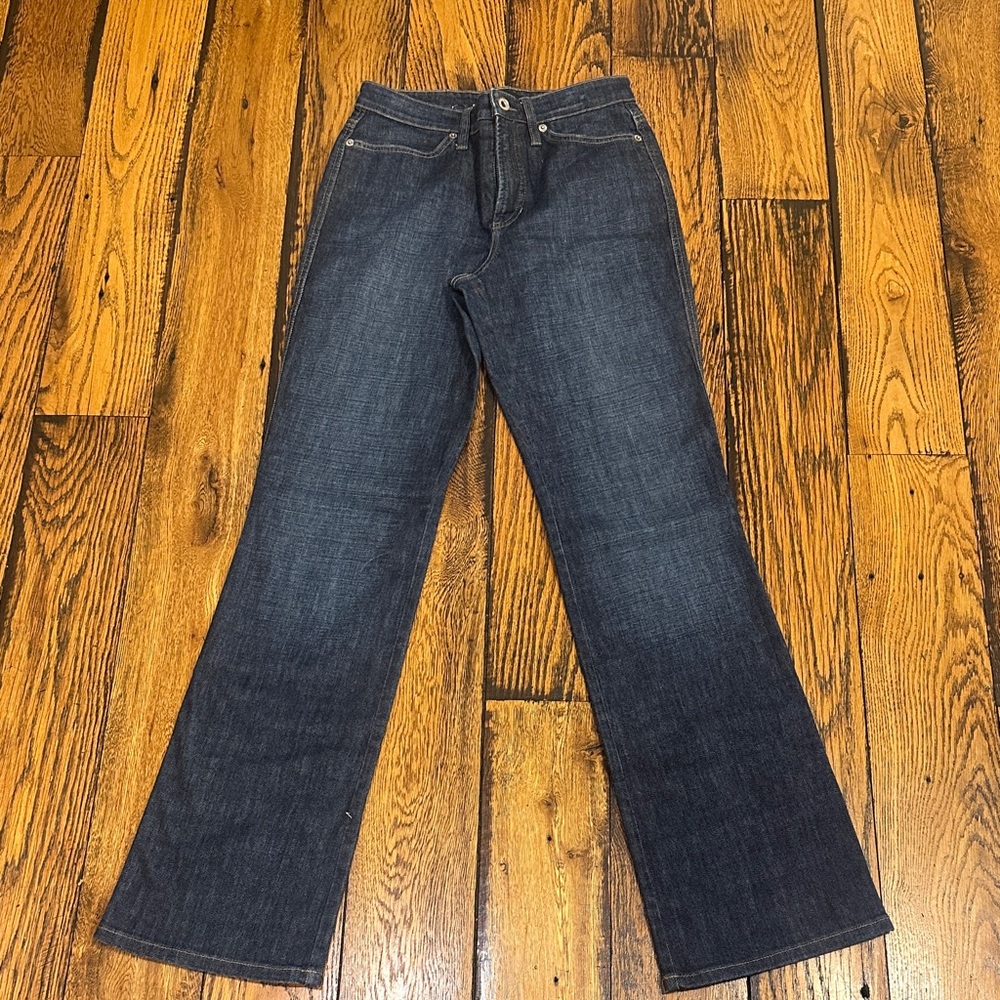 CAMBIO JADE STRAIGHT LEG BOOT CUT TROUSER  DARK WASH BLUE JEANS SIZE 6